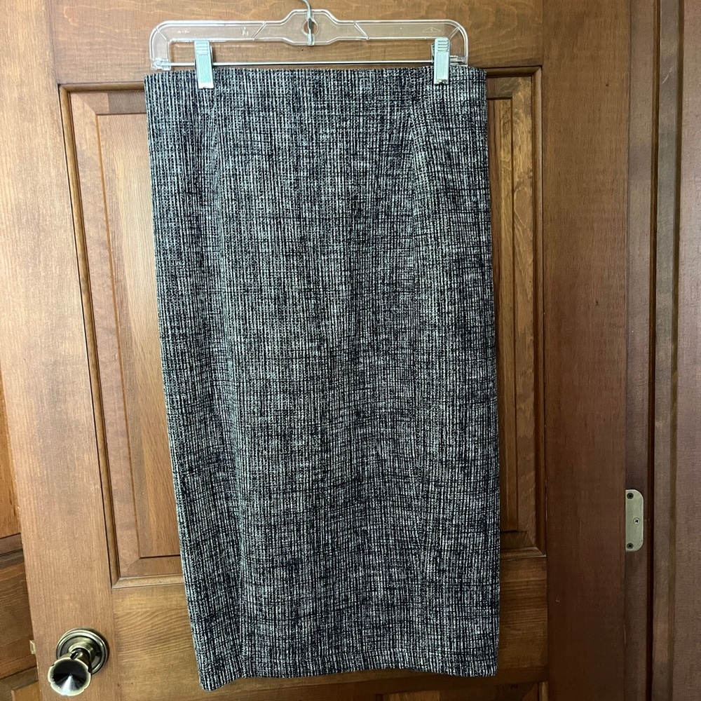 Halogen Black and Gray Textured Pencil Skirt